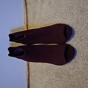 Maroon Open Toe Booties
